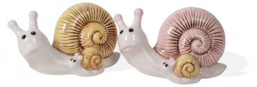 Keramik Schnecken Familie 2fach 7cm